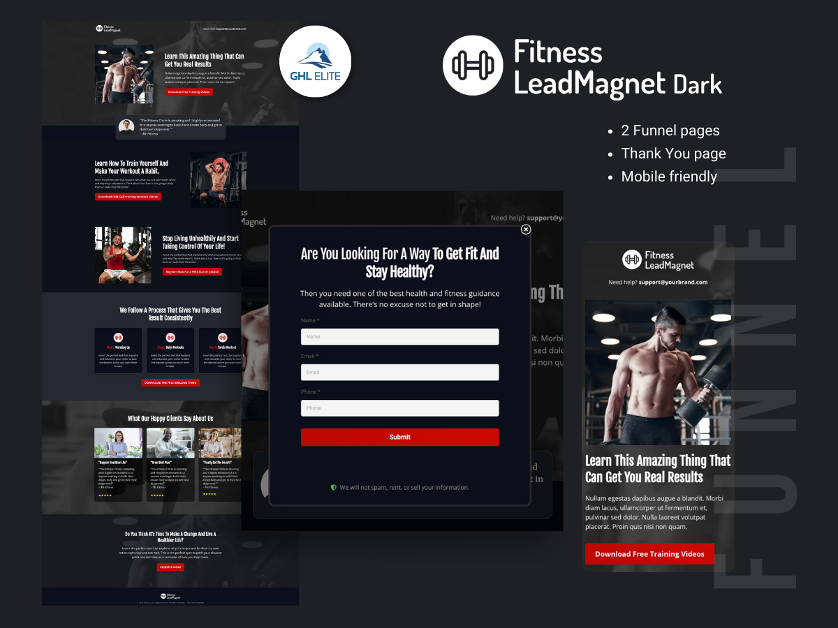 Fitness Lead Magnet Funnel Dark