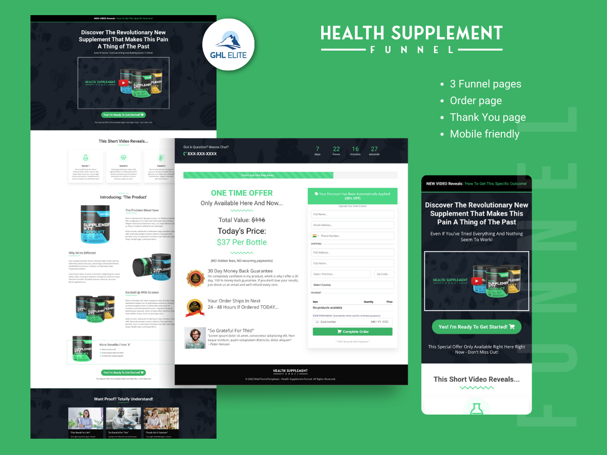 Health Supplement Funnel