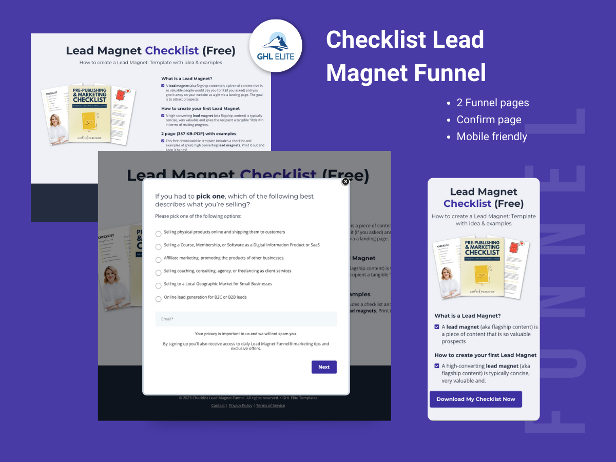 Checklist Lead Magnet Funnel