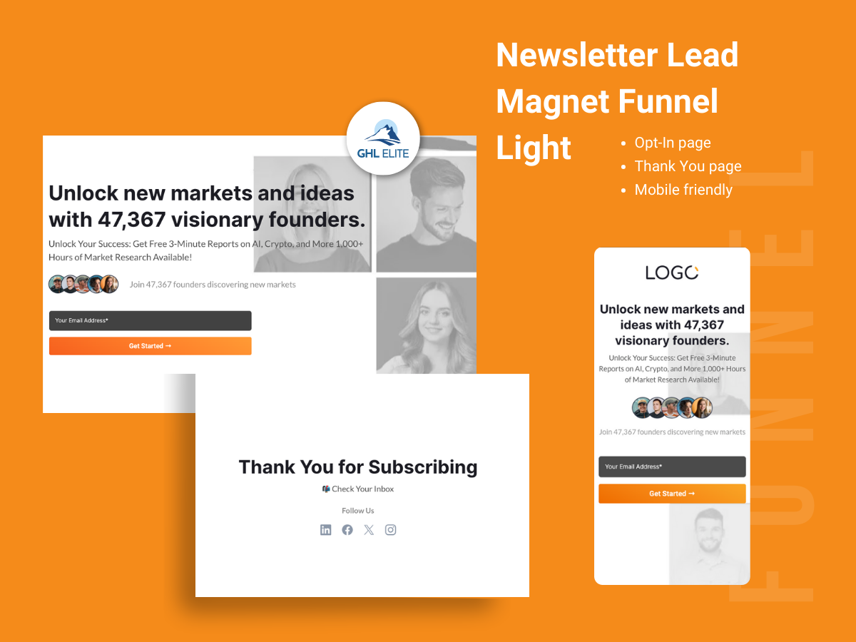 Newsletter Lead Magnet Funnel Light