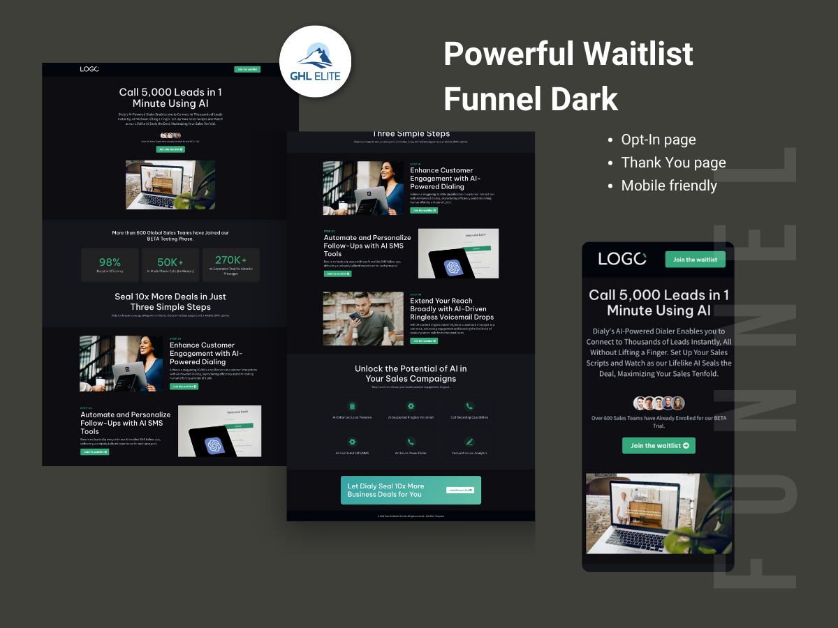 Powerful Waitlist Funnel Dark