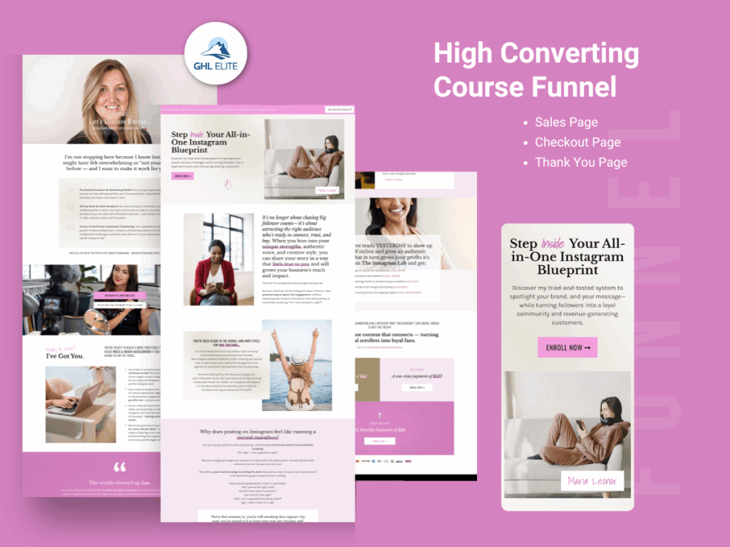GHLElite Gohighlevel Website & Funnel Templates