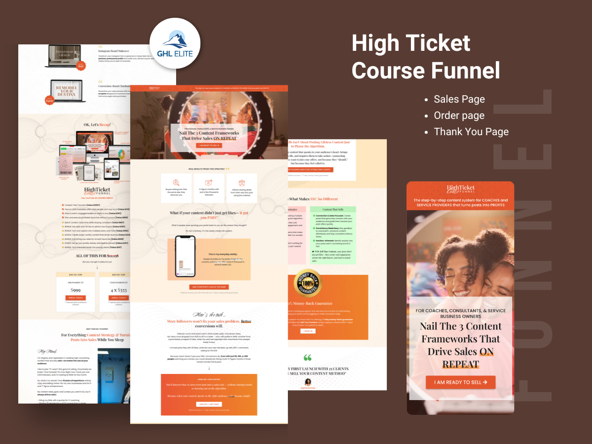 High Ticket Course Funnel