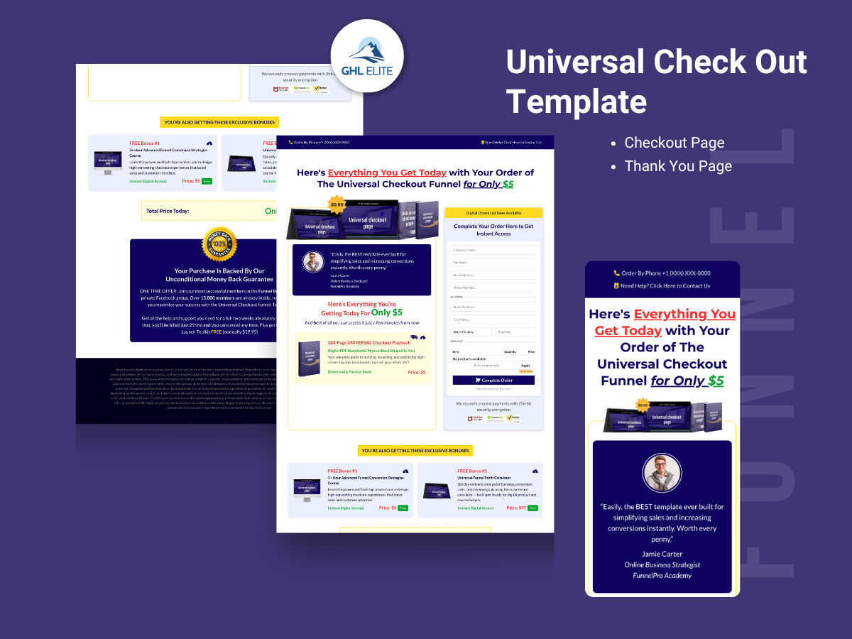 Universal Check Out Template