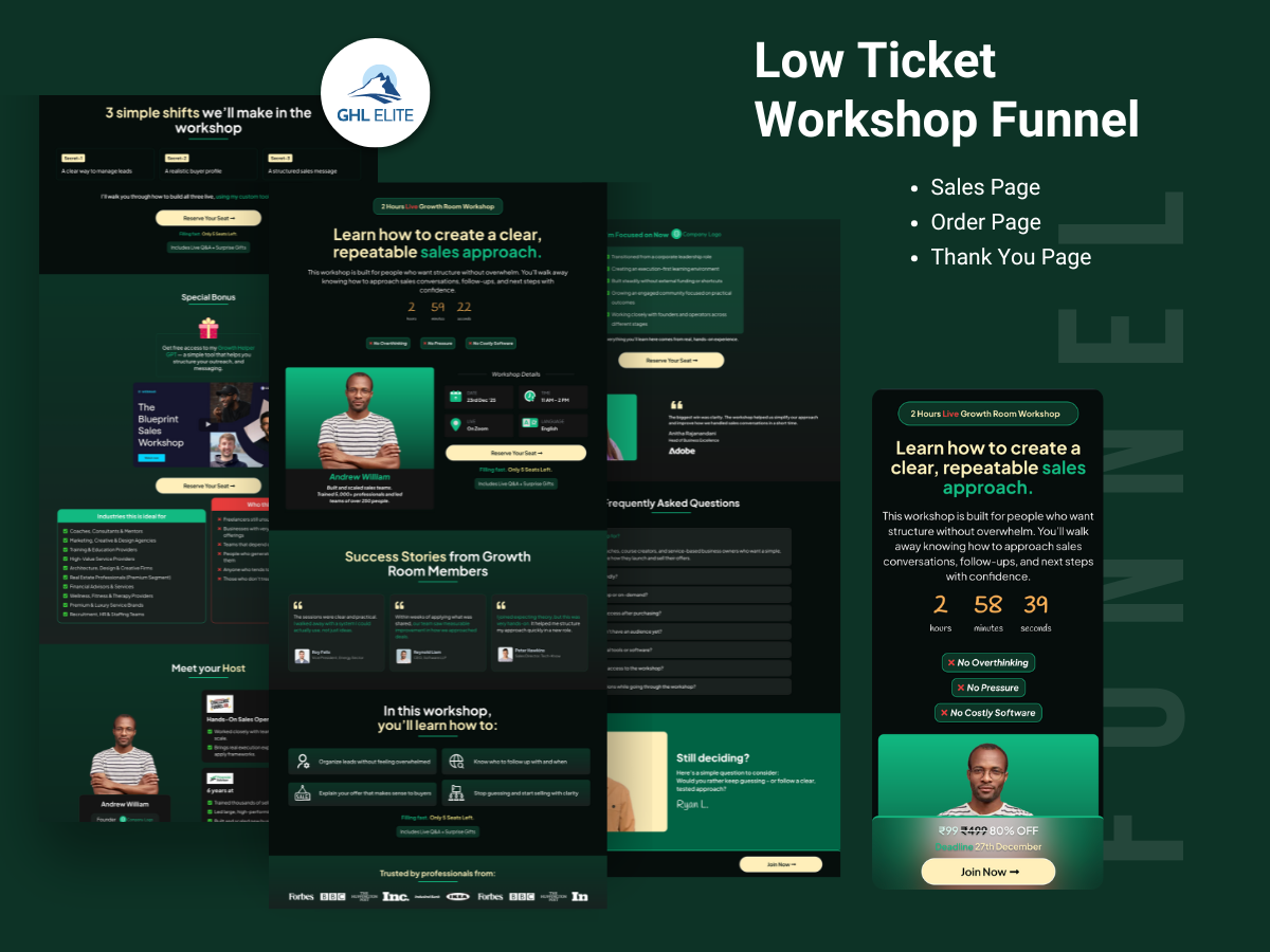 Low Ticket Workshop Funnel